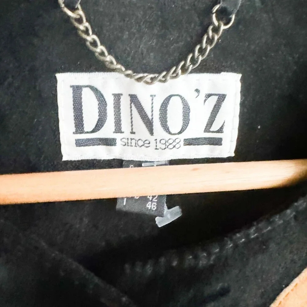 Vintage Dino'z Suede Leaf Print Patchwork Jacket 8 - Picture 4 of 7